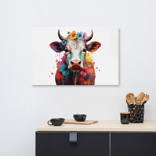 Festin Floral Bucolique: La Vache et la Symphonie des Couleurs